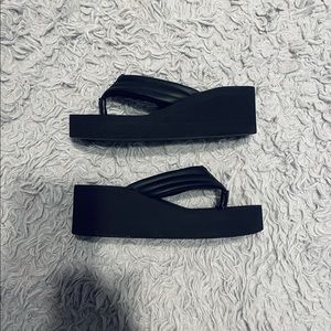 Black Y2K Platform Sandals